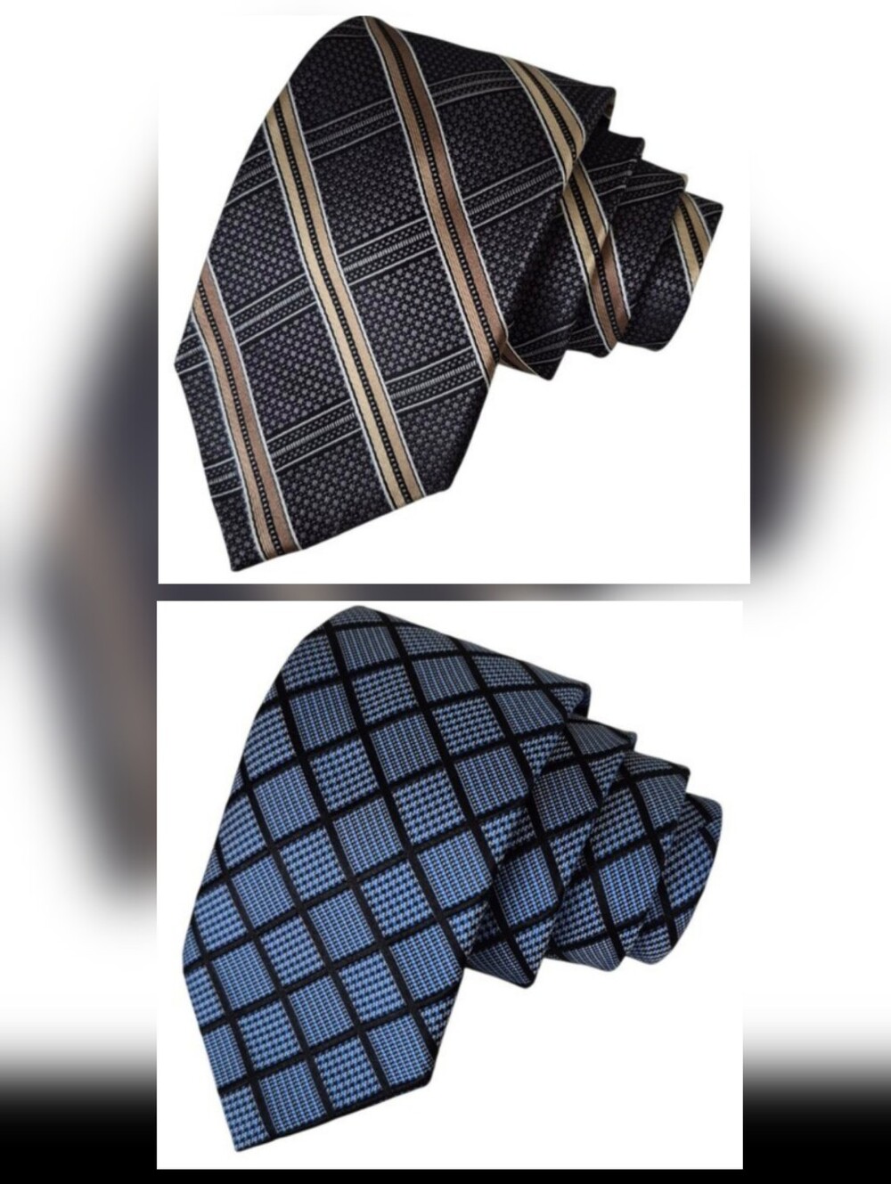 Pronto Uomo 100% Silk Ties Office Formal Neutral Set Of Two